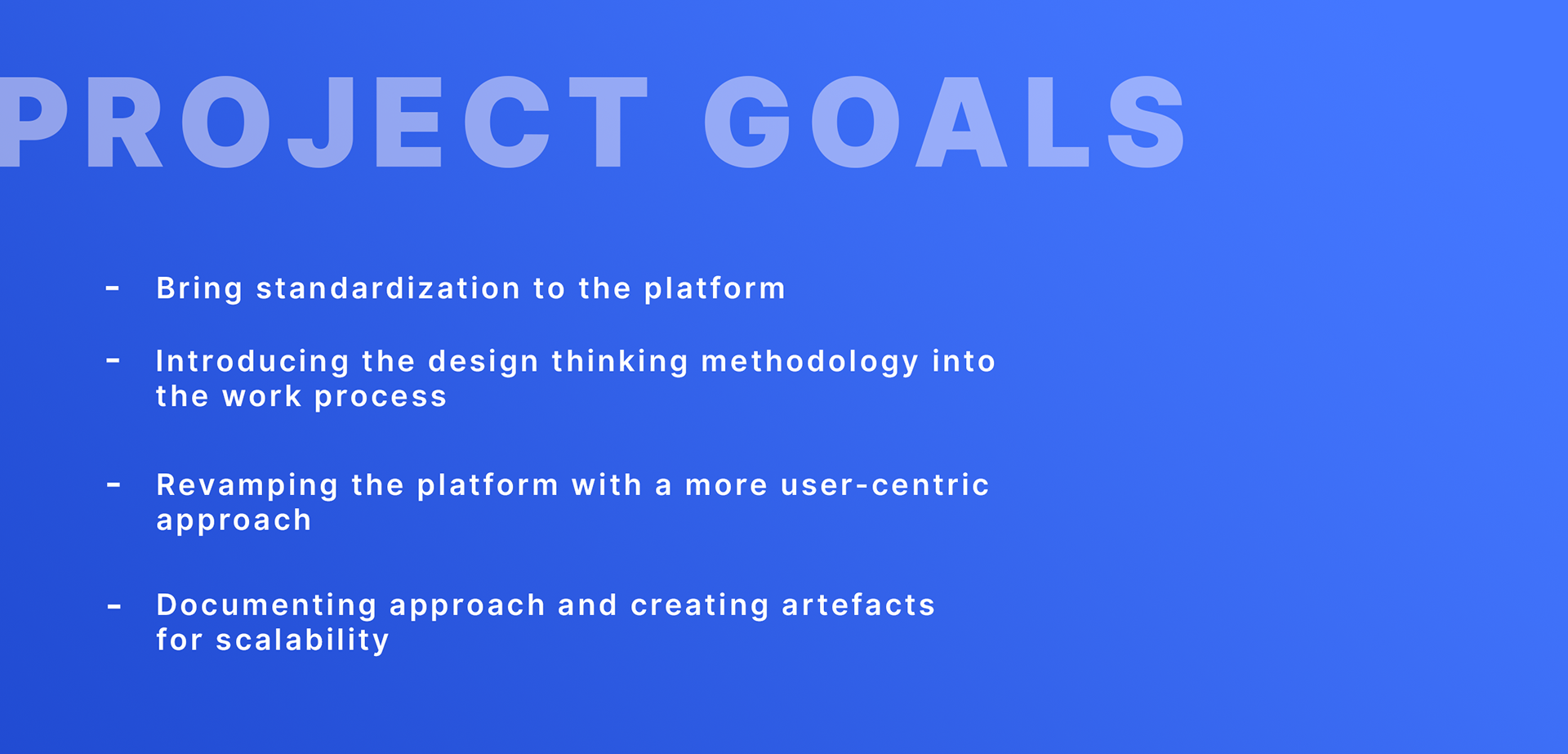 Project goals overview