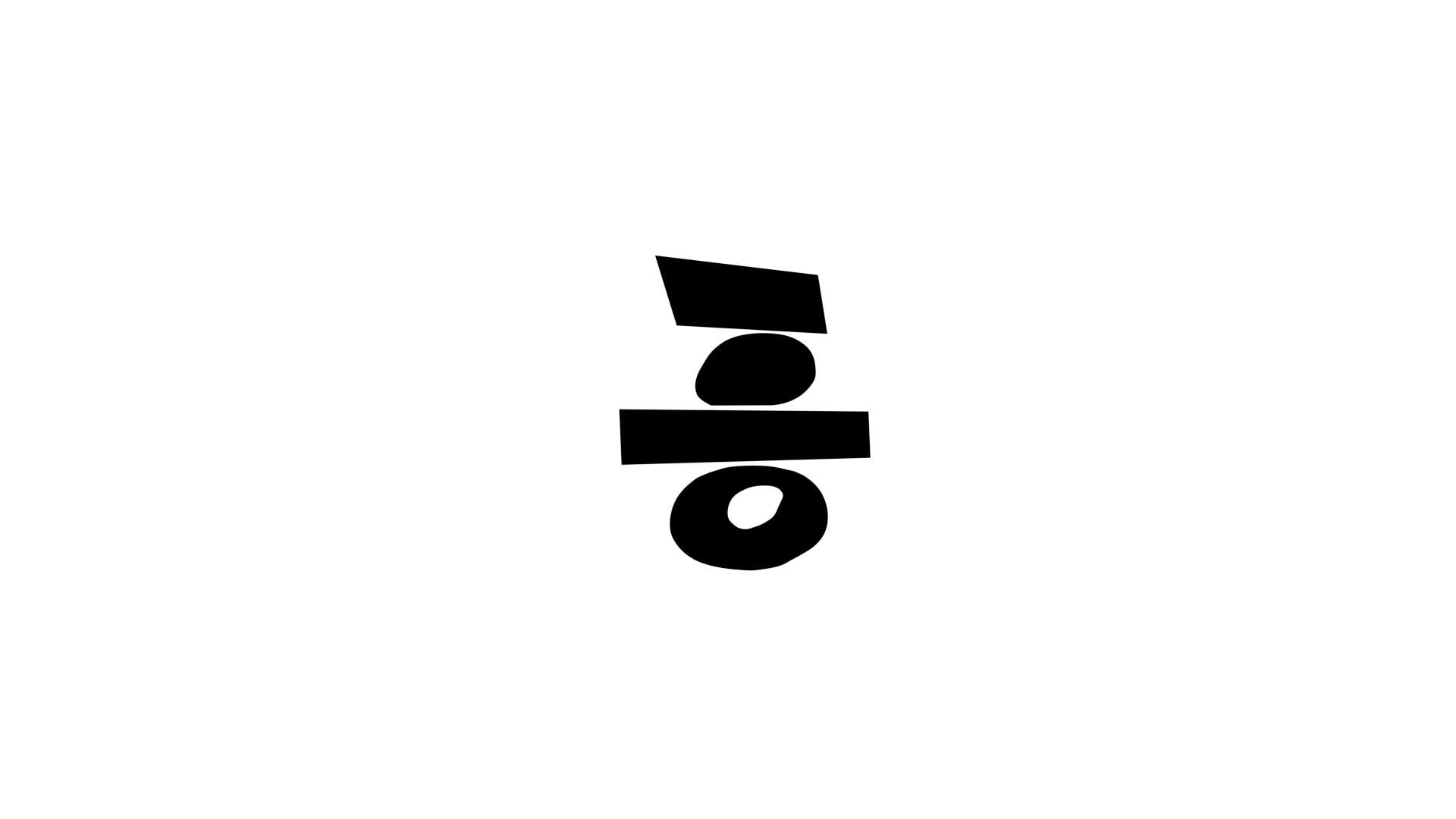 Animated T8 identity elements forming a vertical composition