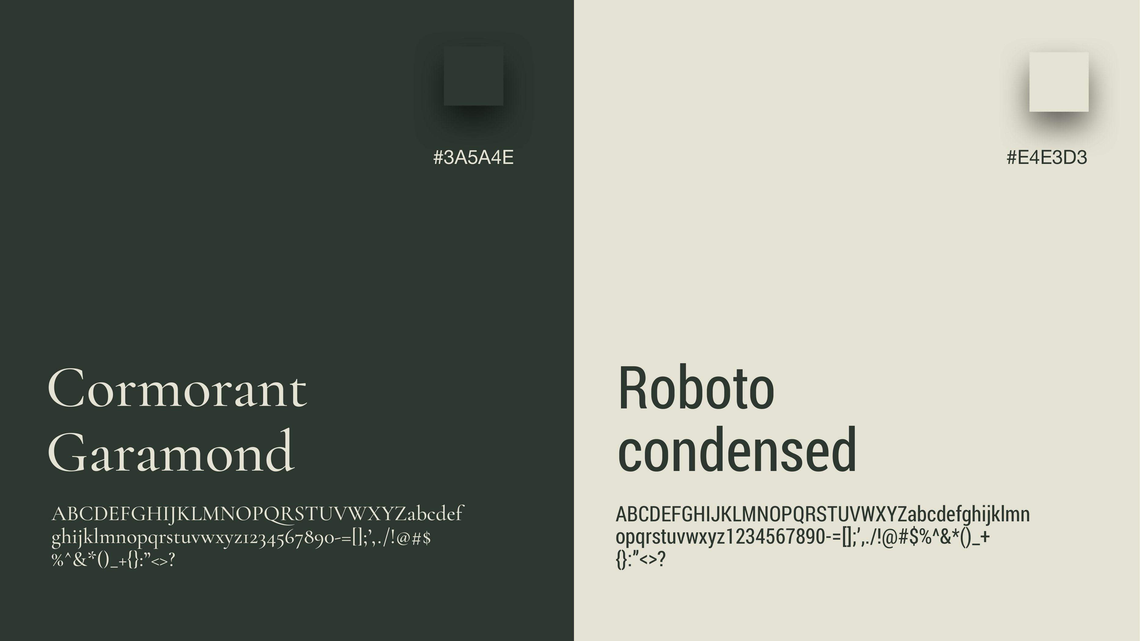 Acacia green and ivory colour palette with typography examples