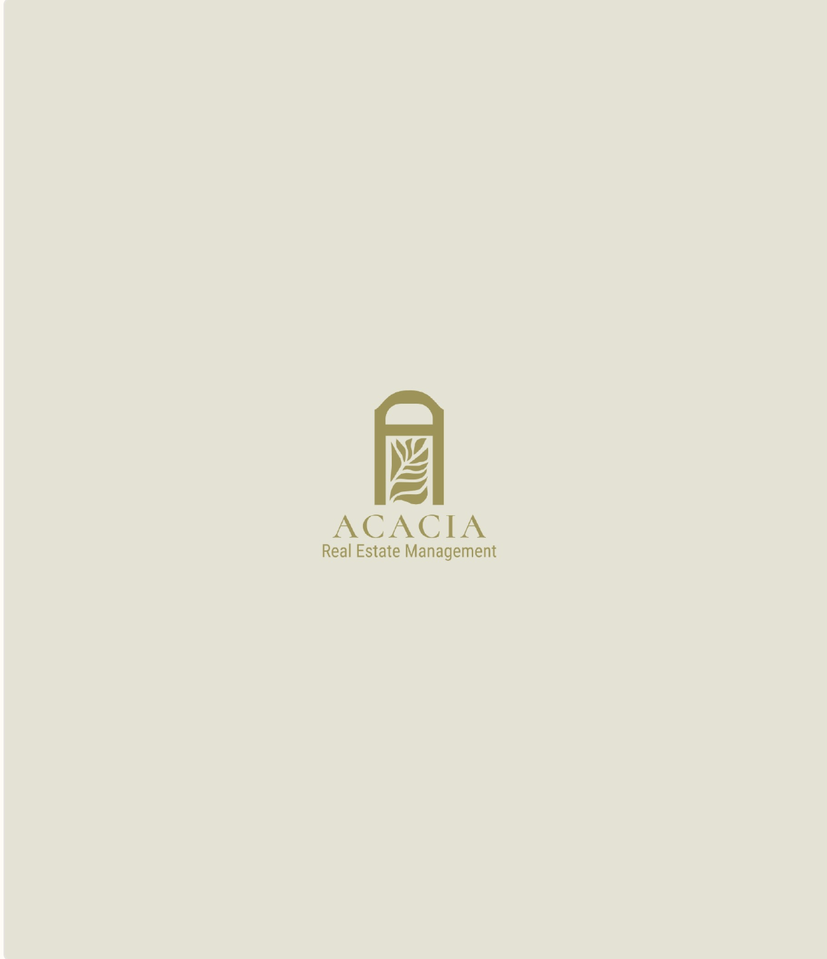 Acacia logo on a warm beige background